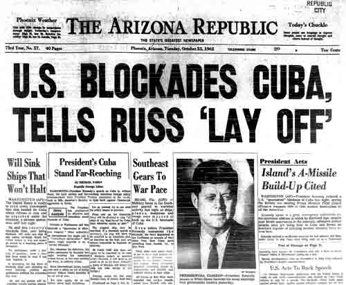 US embargo on Cuba Headiles - JFK Blockades Cuba