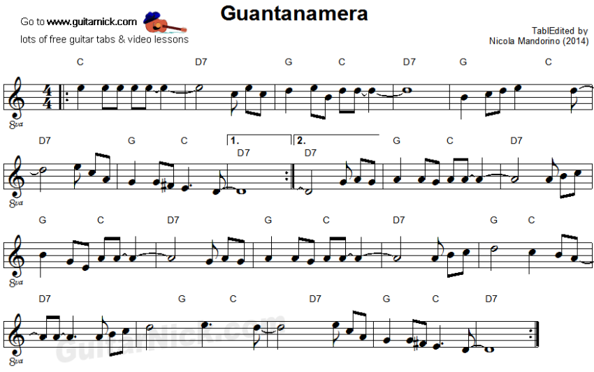 Guantanamera Cuban Folk Song -Properties in Cuba