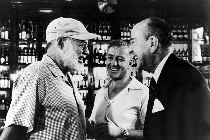 Ernest Hemingway, Alec Guiness and Noel Coward in Sloppy Joe's Bar Havana Cuba